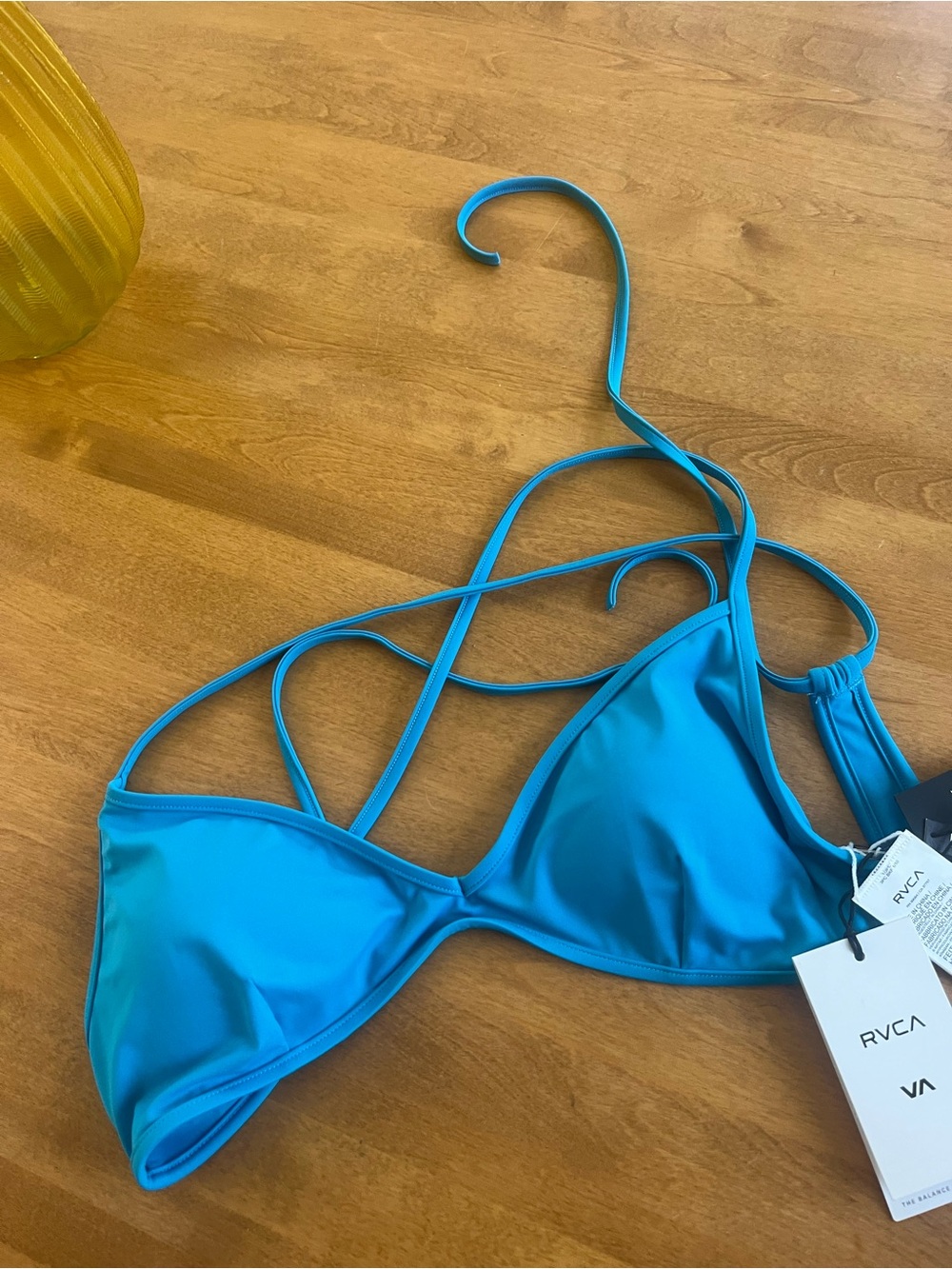 RVCA Women's Turquoise Triangle Swim Top NWT L/12